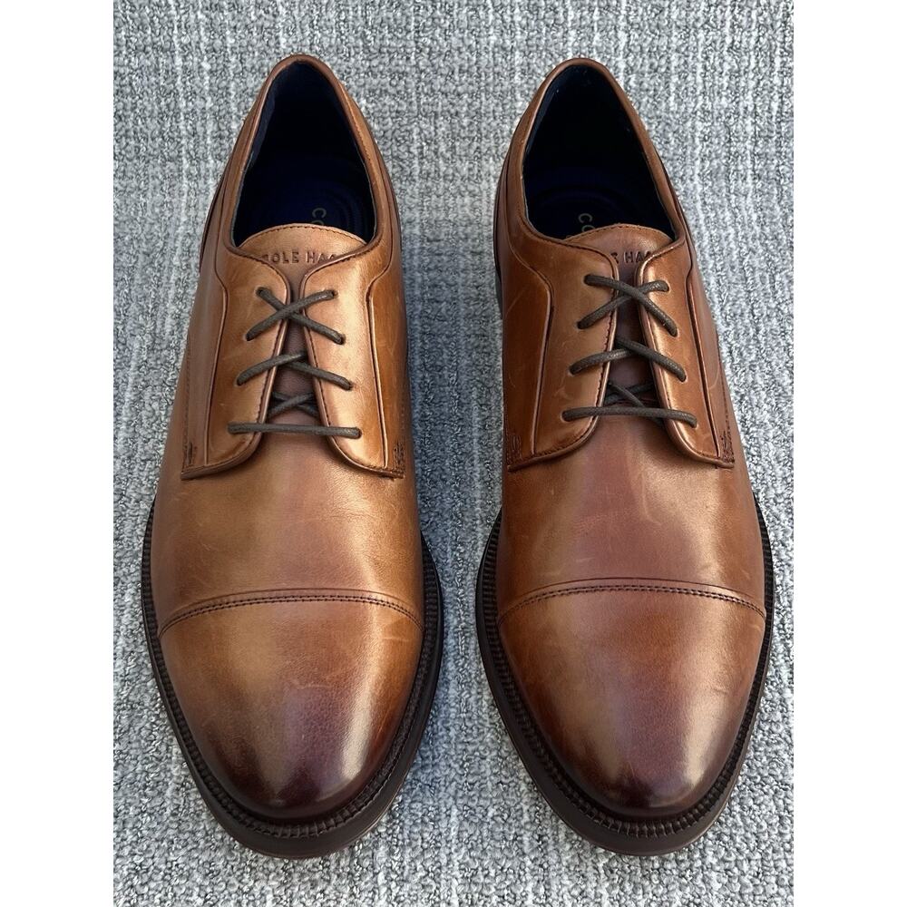 COLE HAAN Carnegie Cap Toe Derby Leather Brown Shoes Men's Size 10 US